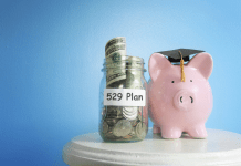 529 account jar with piggy bank